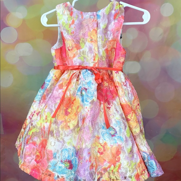 Rare Editions Rainbow Lace Dress -size 18 mo - EUC - Picture 3 of 7